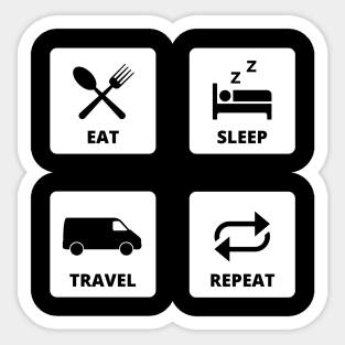 Eat Sleep Travel Repeat Sticker